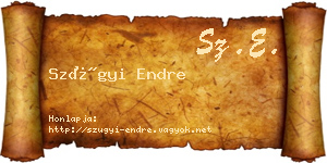 Szügyi Endre névjegykártya